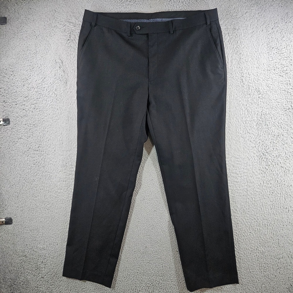 Lauren Ralph Lauren Mens Black‎ Wool Blend Stretch Dress Pants 38x30 Flat Front